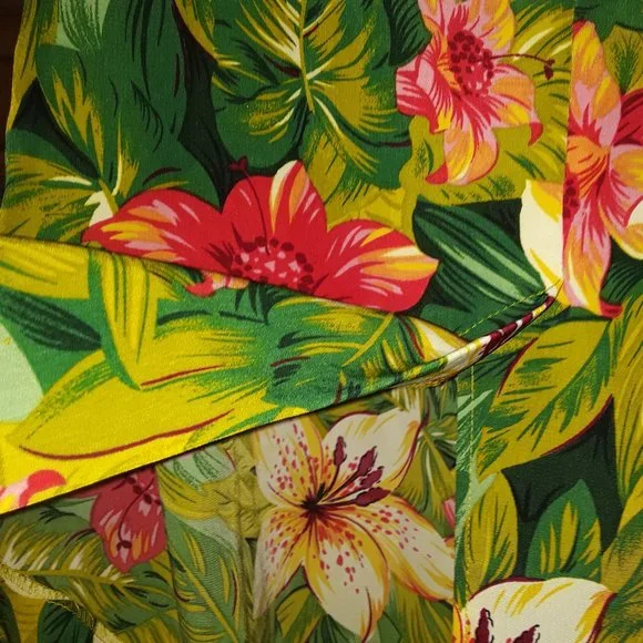 Sag Harbor SZ 8 Tropical V Neck Fitted Short Dress + Sparkle Shrug Vacay Cruise - Picture 9 of 10